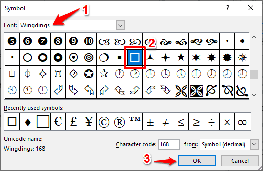 symbols for word documents