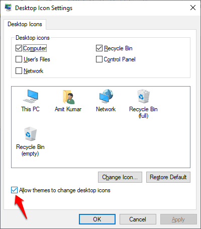 desktop icons stuck on left side