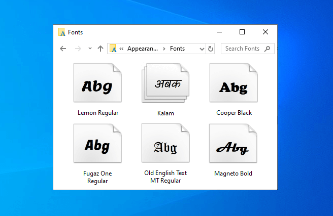 how to change font in windows 10