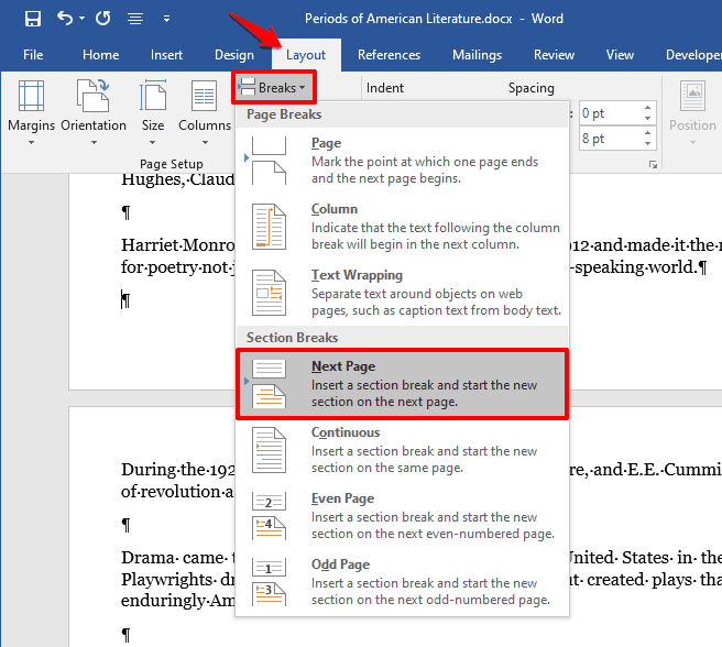 how to make one page landscape in word 2016