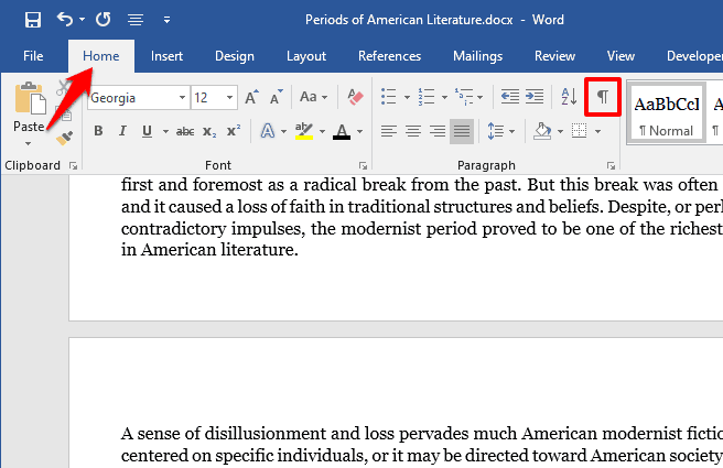 hidden blank pages in word
