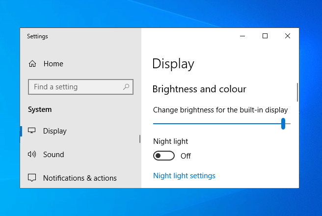 windows 10 control screen brightness
