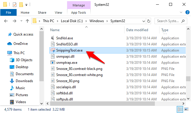 snipping tool windows 10 install