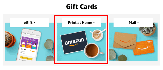 amazon print at home gift card