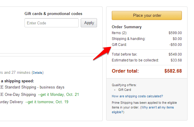 how to use amazon gift card on amazon payments