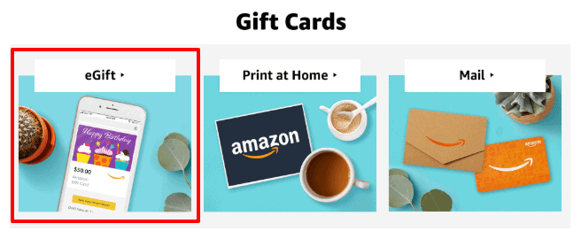 send amazon gift card by email