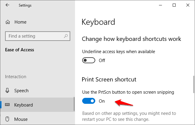print screen key shortcat