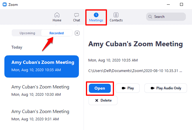 can i download a recorded zoom meeting