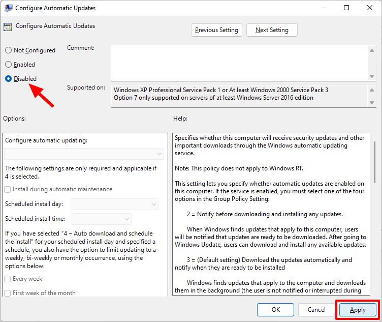 how to disable automatic updates on windows 11